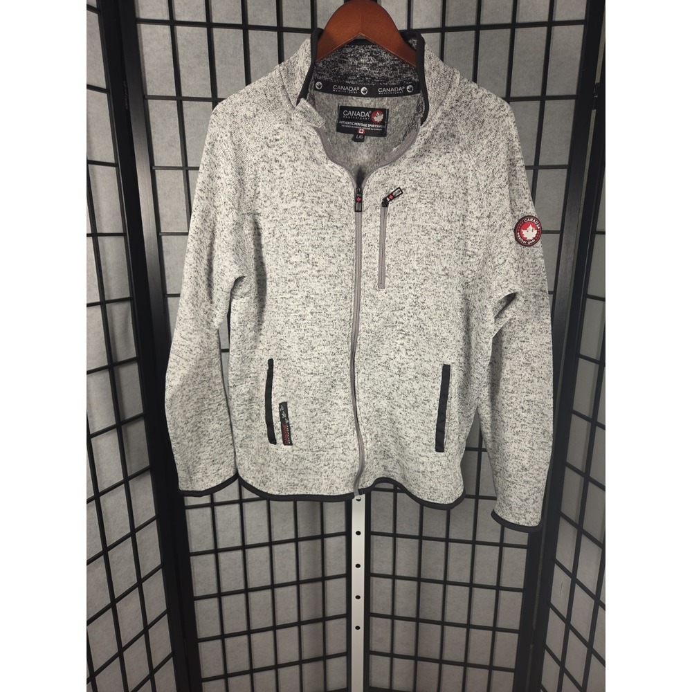 Canada Weather Gear Gorpcore Outdoor Men's Full Zip Jacket Light Gray Size L